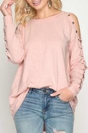  Eyelet Lace-up Top