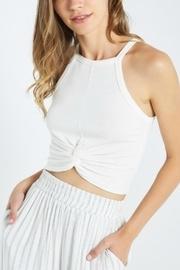  White Ribbed Crop-tank