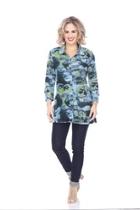  Abstract Button-up Tunic