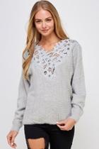  Soft Lace-neck Sweater