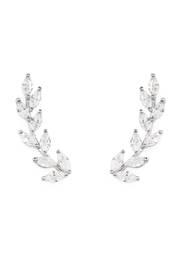  Silver Danity Vine Crawler Earrings