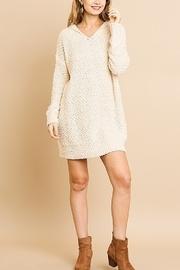  Long Sleeve Sweater Dress With Hood