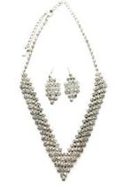  Rhinestone-necklace & Earrings