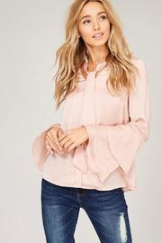  Double Layer Bell Sleeve Tie Top