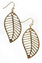  Gold Leaf-shaped Earrings