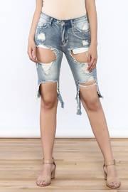  Destroyed Denim Bermuda Shorts