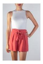  Coral Linen Shorts