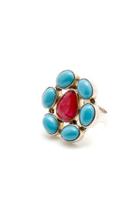  Turquoise And Ruby Ring