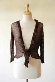  Brown Ruffle Cardigan