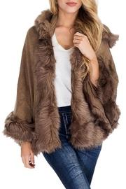 Hooded Faux-fur Poncho