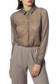  Velvet Print Chiffon Blouse