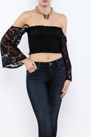  Lace Sleeve Crop Top