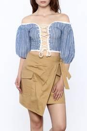  Stripe Print Crop Top