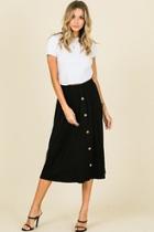  Button Midi Skirt