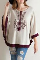  Oatmeal Embroidered Sweater
