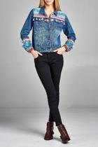  Multi-tassel Embroidered Jean-jacket