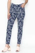  Hibiscus Print Jeans