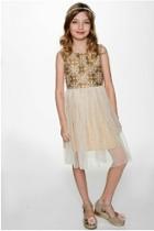  Snowflake-on-gold Tulle Dress