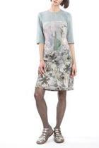  Dress Slim Flower Blue
