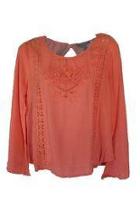  Coral Long Sleeve Blouse