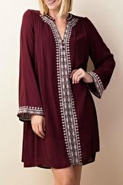  Embroidered Burgundy Dress