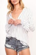  Plunging Striped Top