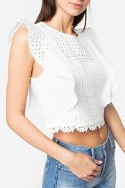  White Eyelet Crop-top