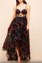 3-d Floral-mesh Dress
