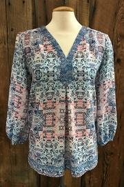  Prussian Print Blouse