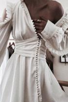  White Cold-shoulder Dress