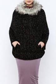  Faux Fur Collar Poncho