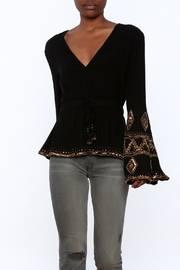  Black Bell-sleeve Top