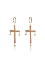  Quartz Cross Hoops
