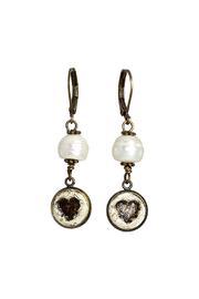  Antiqued Heart Earrings