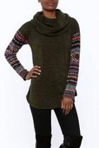  Olive Cowl Neck Top