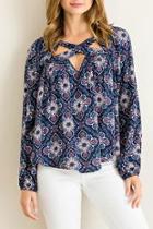  Geometric Floral Top