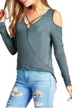  Sage Crossover Blouse