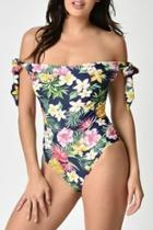  Navy Tropical One-piece