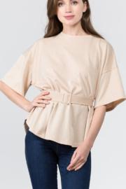  Belted Glitter Top