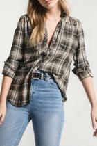  Cody Cage Cutout Plaid Top