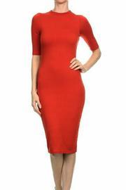  Burgundy Midi Dress