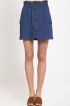  Buttoned A-line Skirt