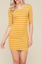  Mustard Striped Dress