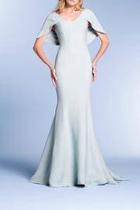  Jacquard Trumpet Gown