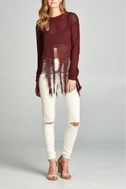  Maroon Distressed Sweater