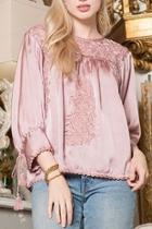  Embroidery Satin Top