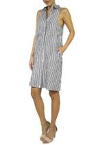  Button Stripe Dress