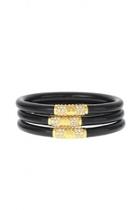  Black All Weather Serenity Bangles - Gold Bead