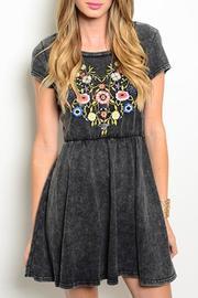  Charcoal Embroidered Dress