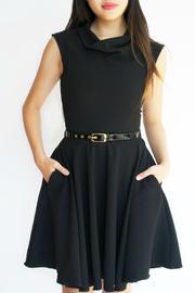  Belted Black Dress